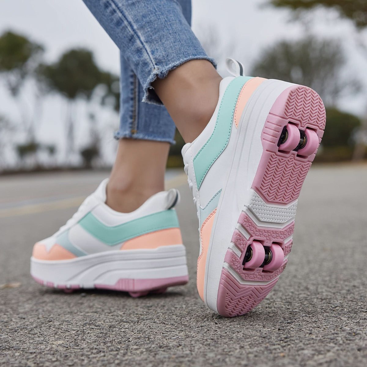 Versatile Patchwork Sneakers for Outdoor Adventures