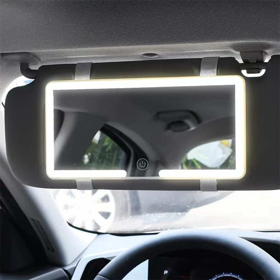 Illuminated Car Visor Mirror for Flawless Makeup