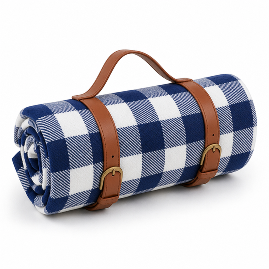 Waterproof PEVA Backing & Soft Acrylic Top Picnic Blanket (Foldable)