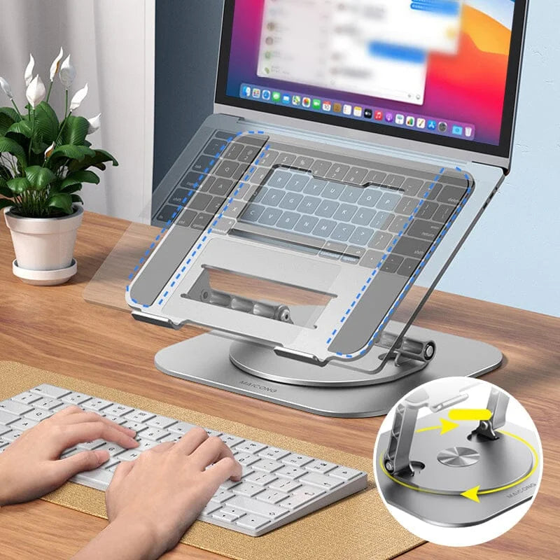 Adjustable Aluminum Laptop Stand with 360-Degree Rotation