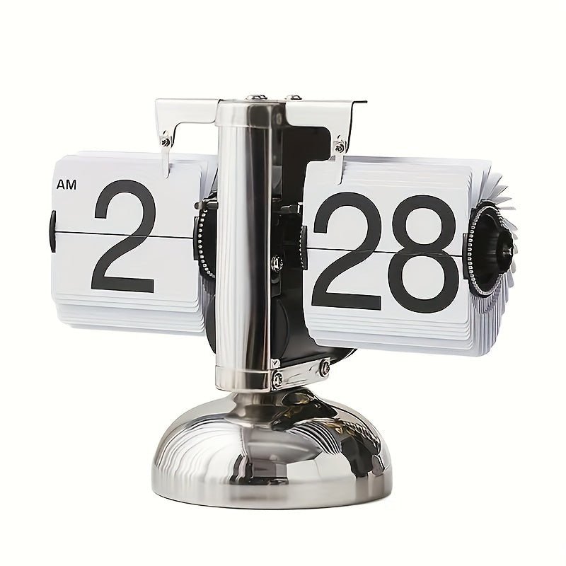 Steel Accent Retro Flip Clock
