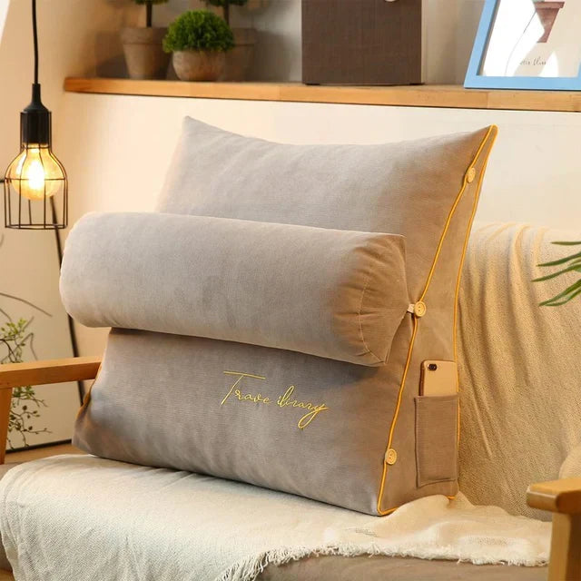 Wedge-Shaped Back Support Cushion for Ergonomic Comfort