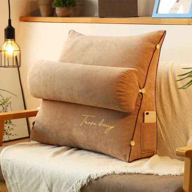 Wedge-Shaped Back Support Cushion for Ergonomic Comfort