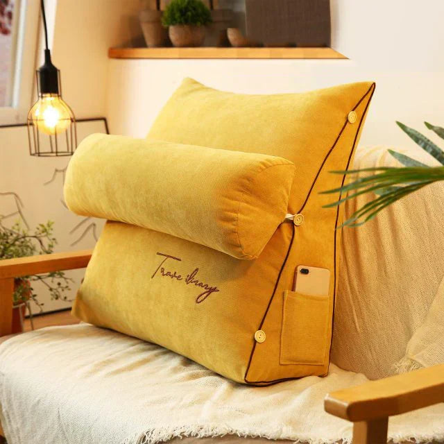 Wedge-Shaped Back Support Cushion for Ergonomic Comfort