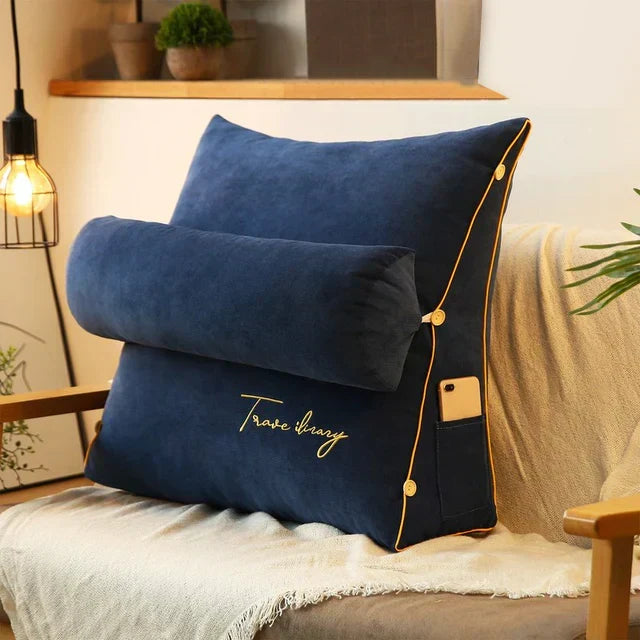 Wedge-Shaped Back Support Cushion for Ergonomic Comfort