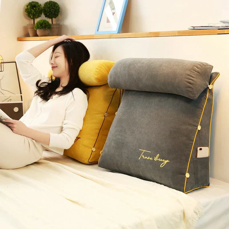 Wedge-Shaped Back Support Cushion for Ergonomic Comfort