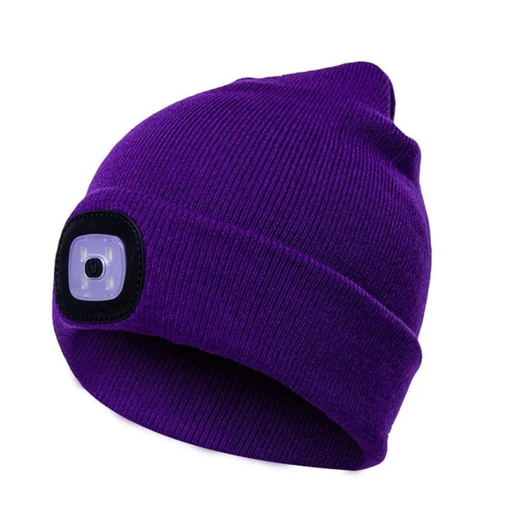 Warm Beanie with Built-in LED Light