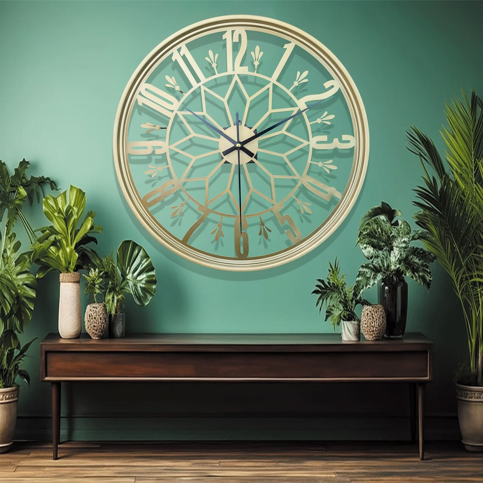 Elegant 40 cm Round Iron Wall Clock for Modern Spaces
