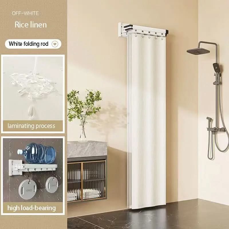 Versatile Foldable Shower Divider Rod Kit