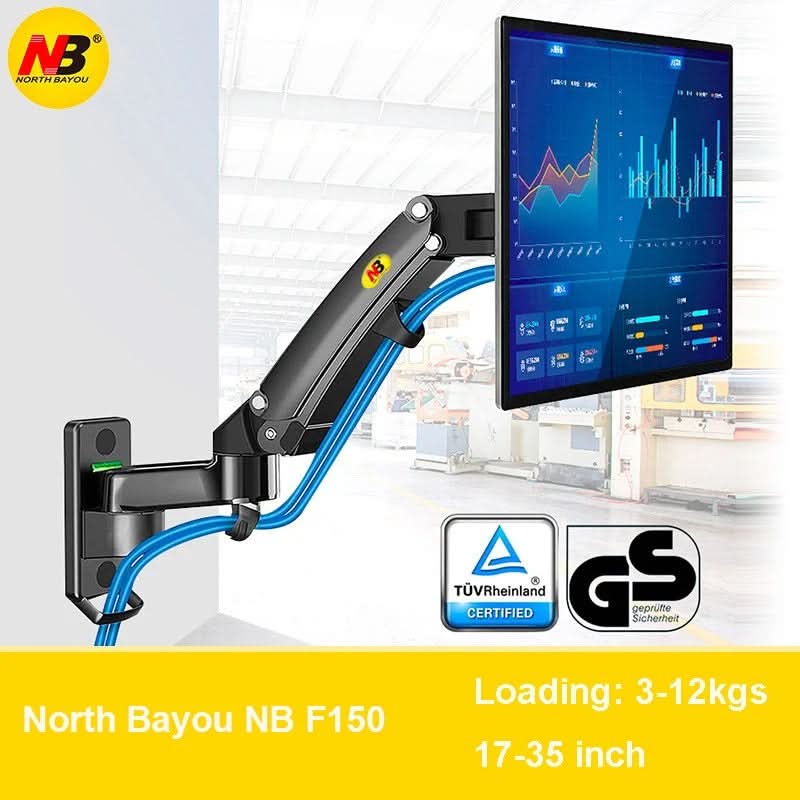 ErgoLift - Adjustable Gas Spring Monitor Wall Mount Arm