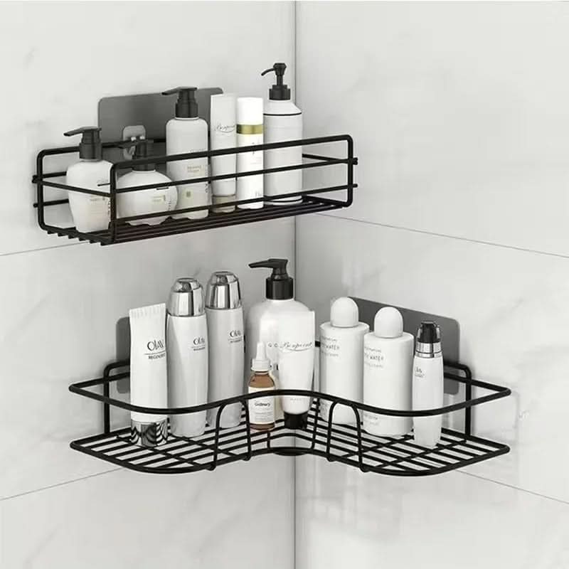 Sleek Metal Wall-Mounted Organizer for Bathroom & Kitchen