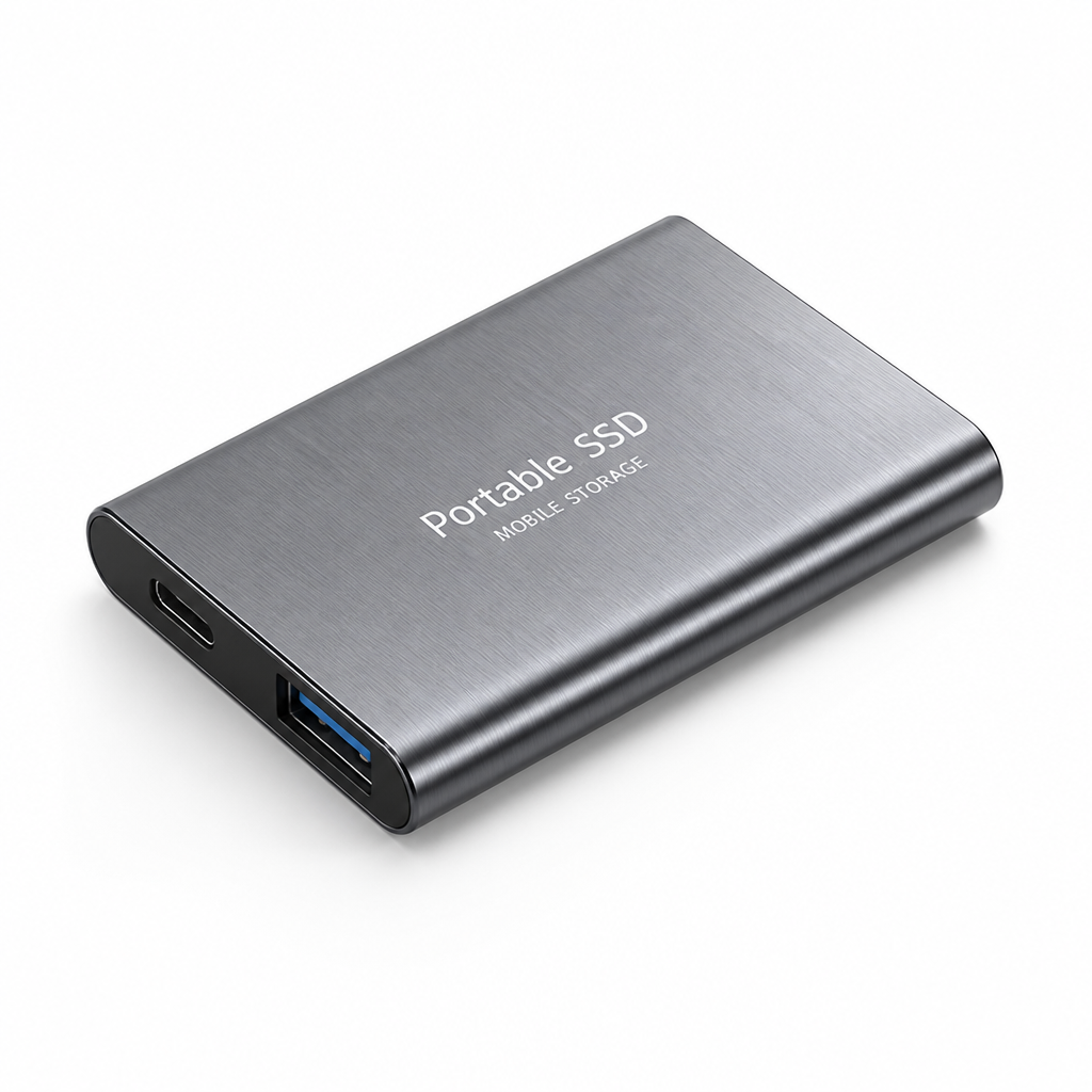Brushed Aluminum USB-C & USB 3.1 Portable SSD
