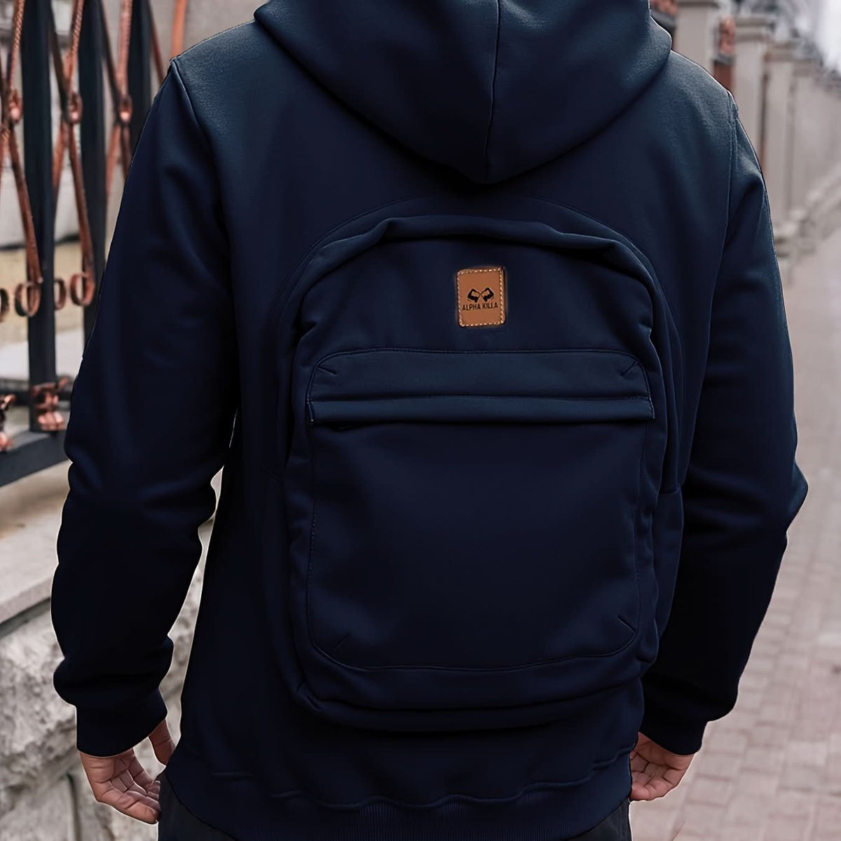 Versatile Hoodie Backpack with Zip Closure