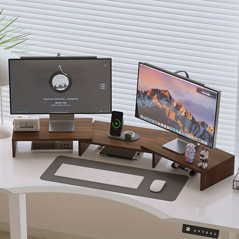 ElevatePro - Dual Monitor Stand with Laptop Shelf and Organizer