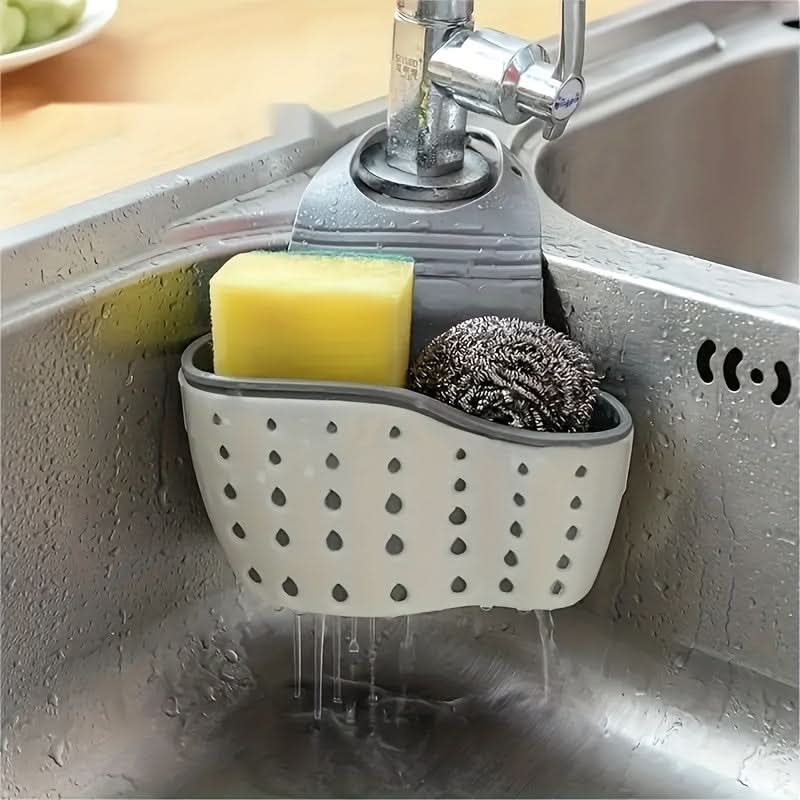 Versatile Sink Organizer Tray with Cleaning Sponge Set
