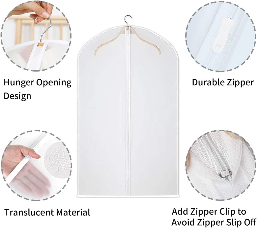 Dustproof Garment Protectors – 12 Clear PEVA Storage Bags, 2-for-1 Offer