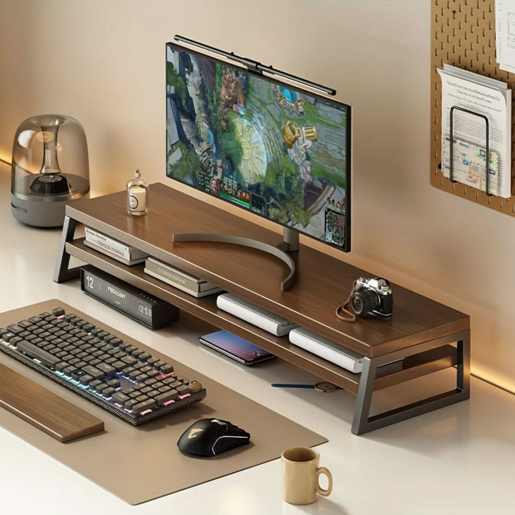 Elevated Monitor Stand for a Streamlined Workspace