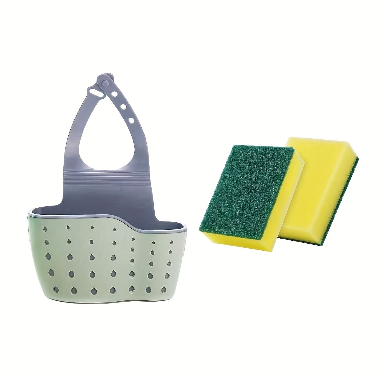 Versatile Sink Organizer Tray with Cleaning Sponge Set