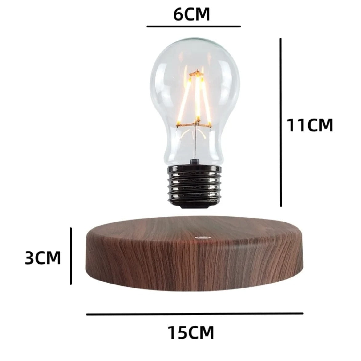 Floating LED Light Bulb with Magnetic Levitation