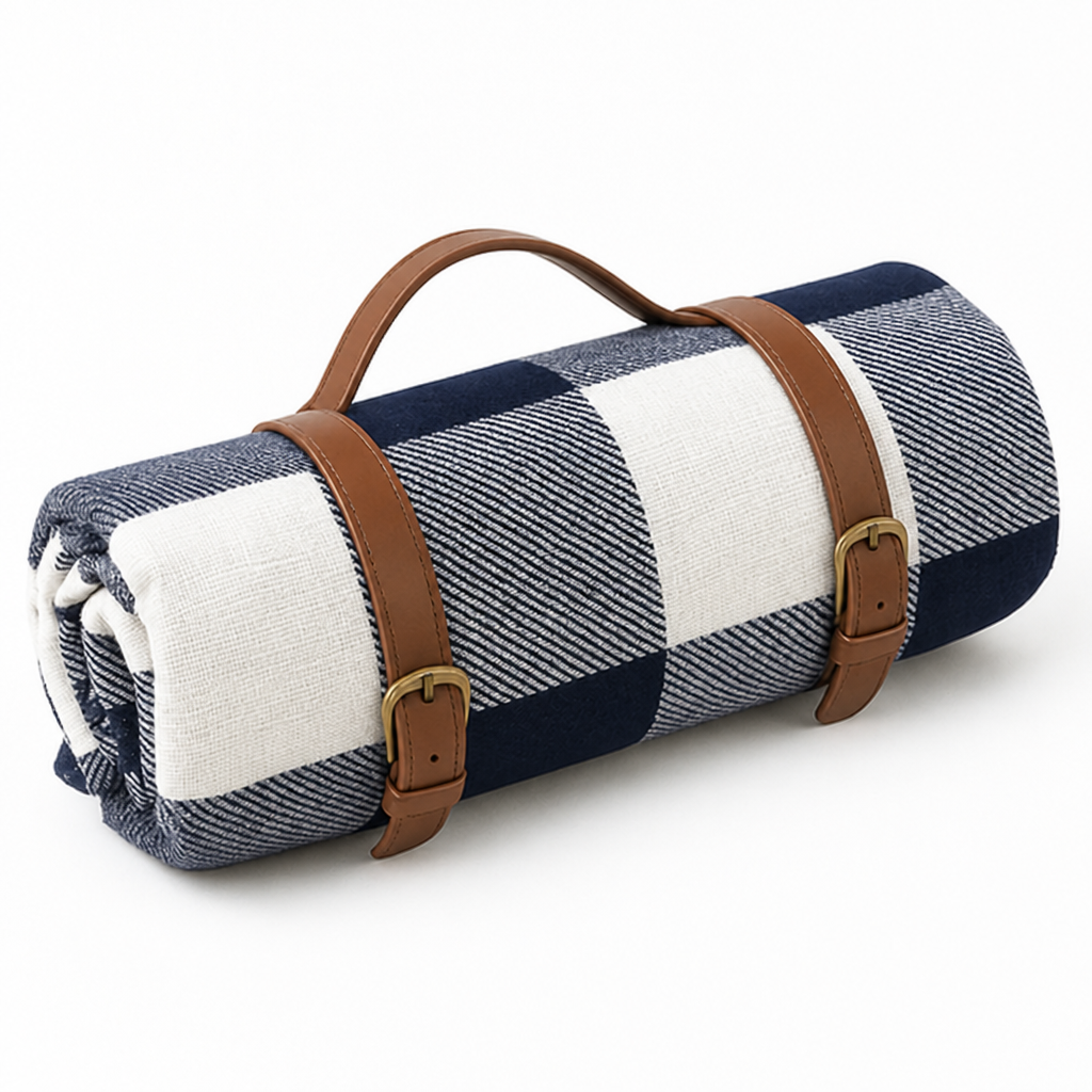Waterproof PEVA Backing & Soft Acrylic Top Picnic Blanket (Foldable)