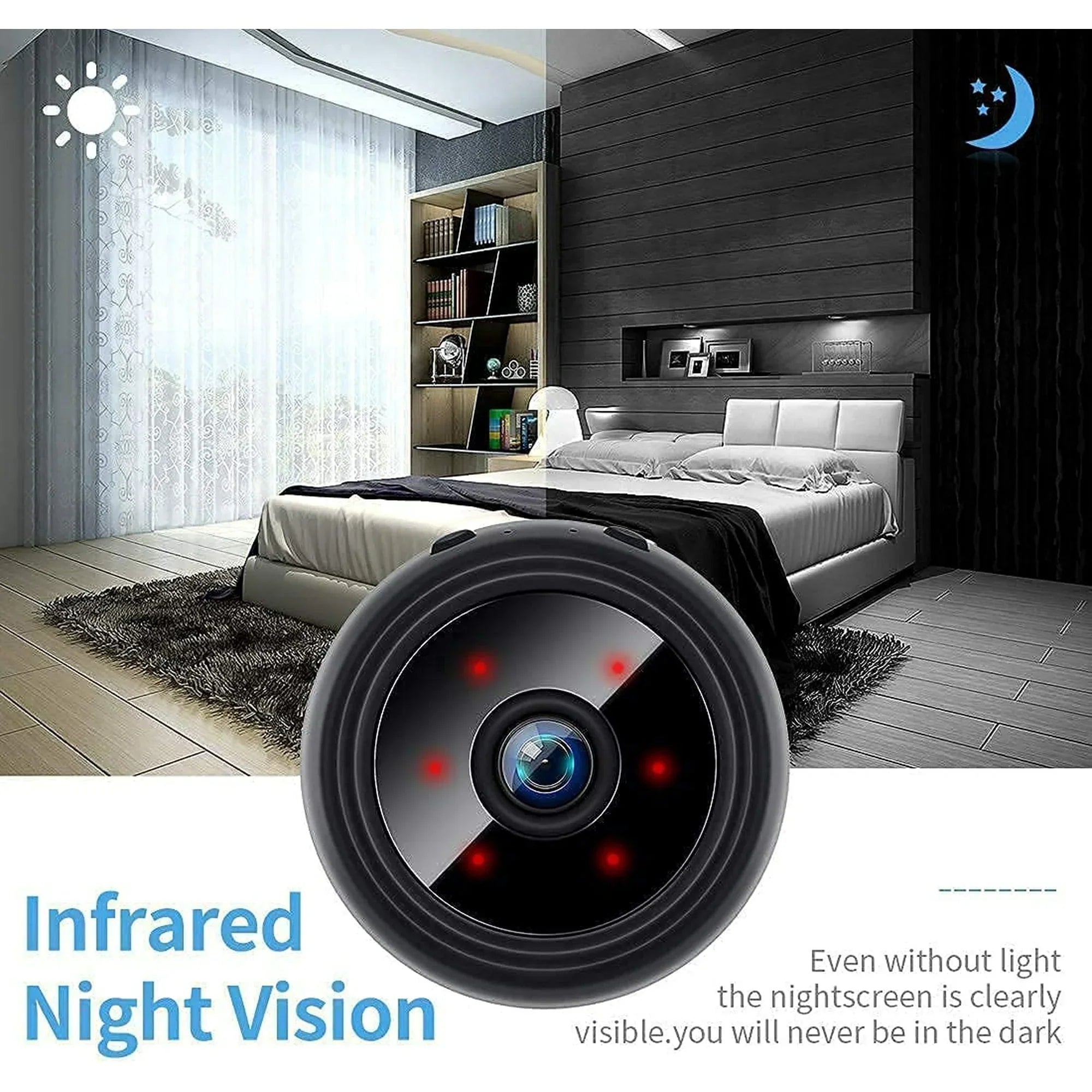 Compact Wireless Surveillance Camera with Live Audio & Video