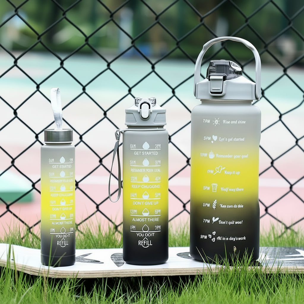 AquaGlow – Stylish Gradient Water Bottle with Straw