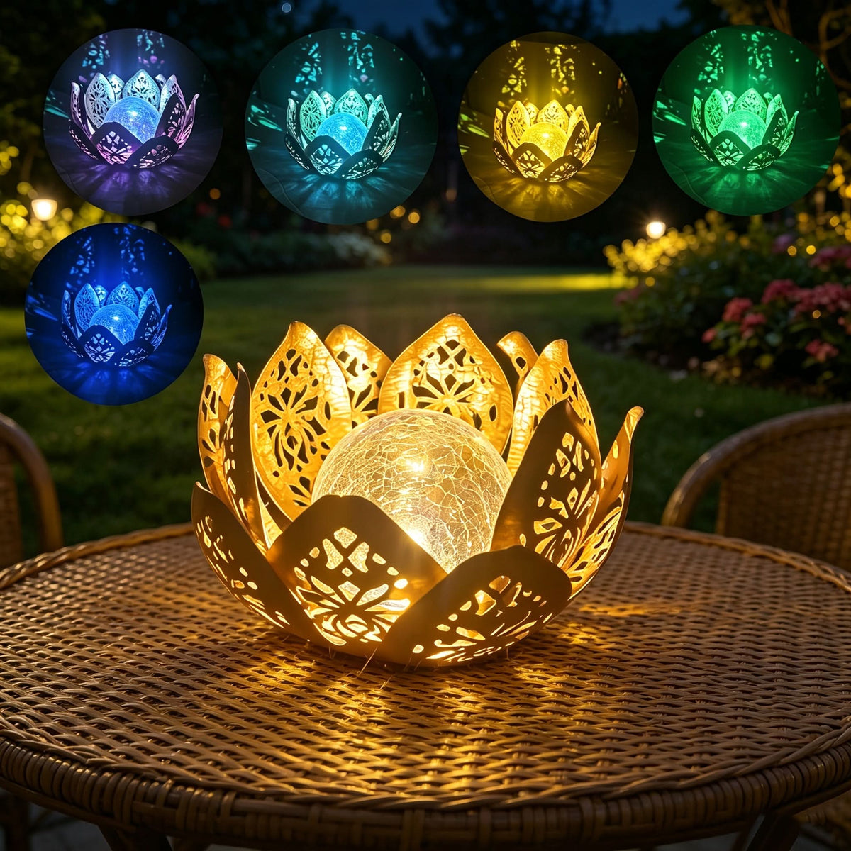 Luminara Bloom – Elegant Solar-Powered Table Lamp