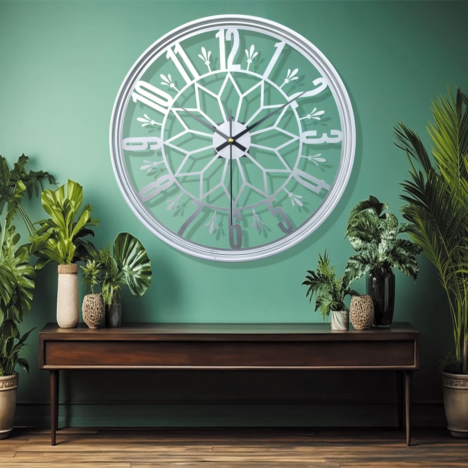 Elegant 40 cm Round Iron Wall Clock for Modern Spaces