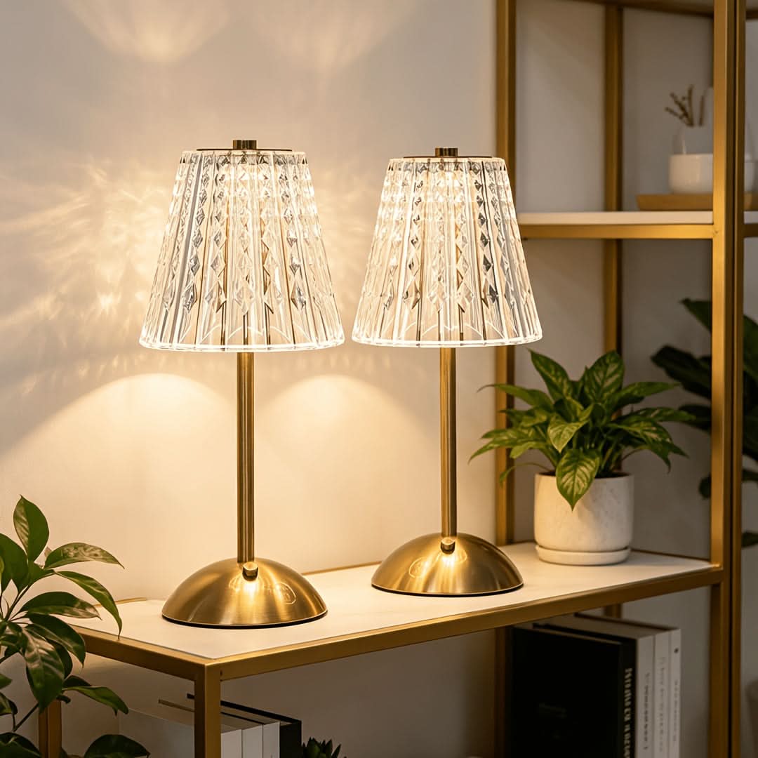 LuxeGlow – Rechargeable Golden Table Lamp for Stylish Ambiance