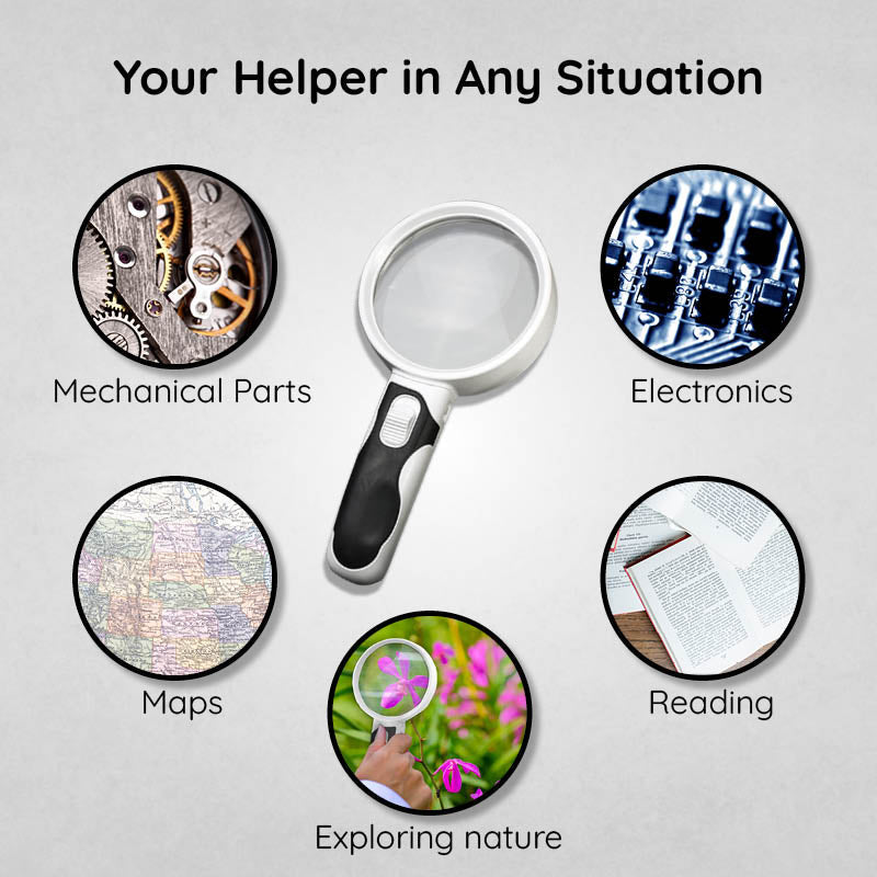 Illuminated Handheld Magnifier – Perfect for Reading Small Text