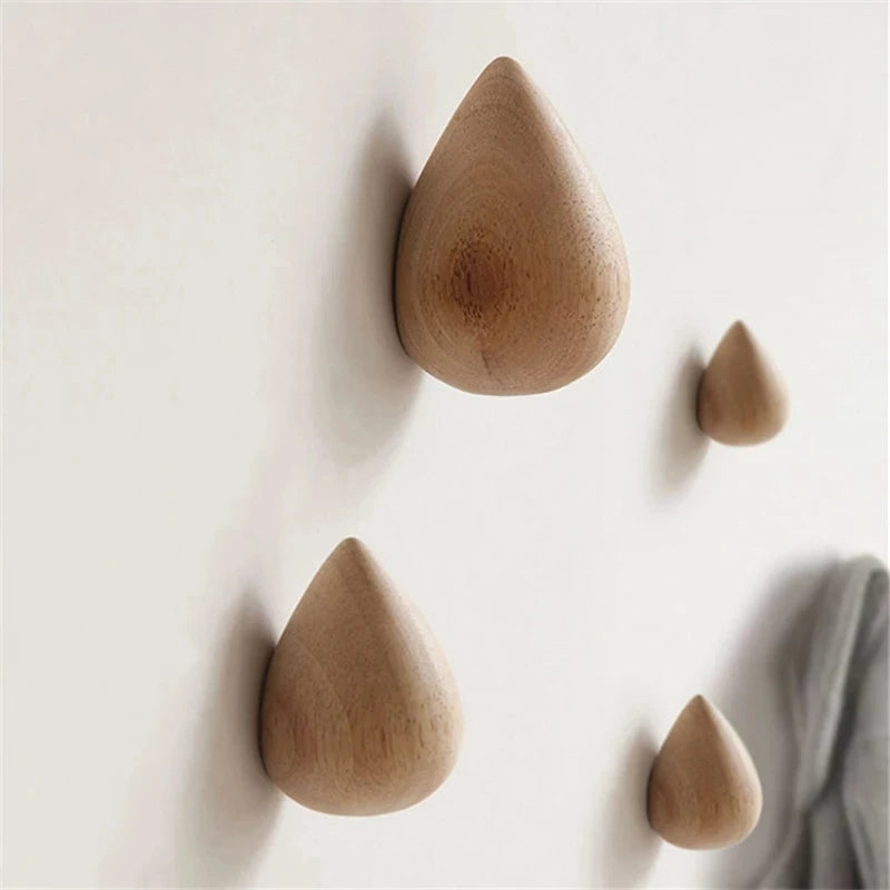 Elegant Beech Wood Water Drop Coat Hanger