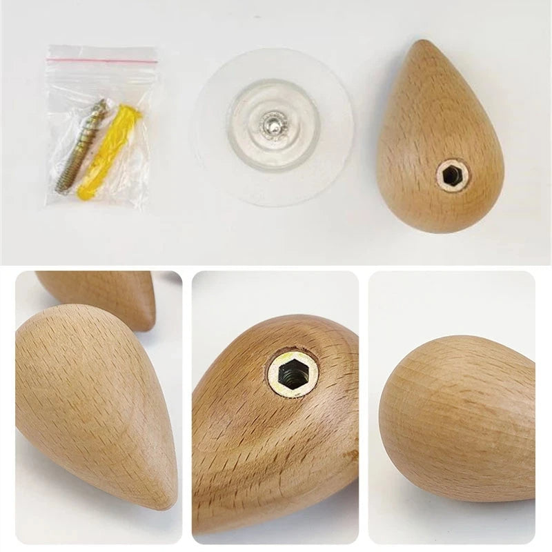 Elegant Beech Wood Water Drop Coat Hanger