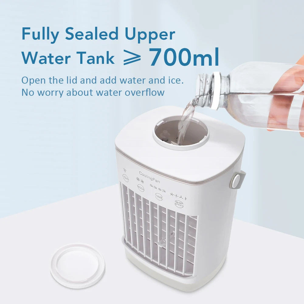 Compact Air Chiller & Humidifier with Soft Glow Light