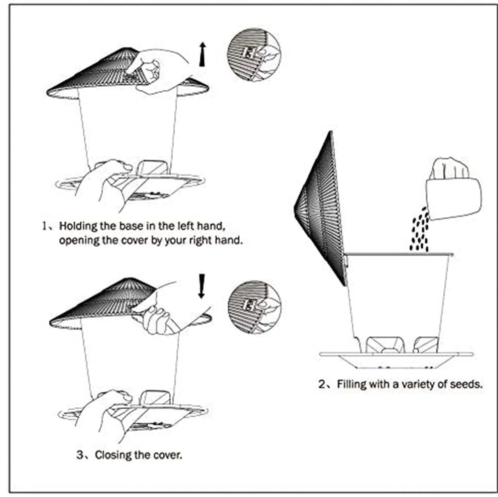 Elegant Hanging Bird Feeder with Self-Dispensing System