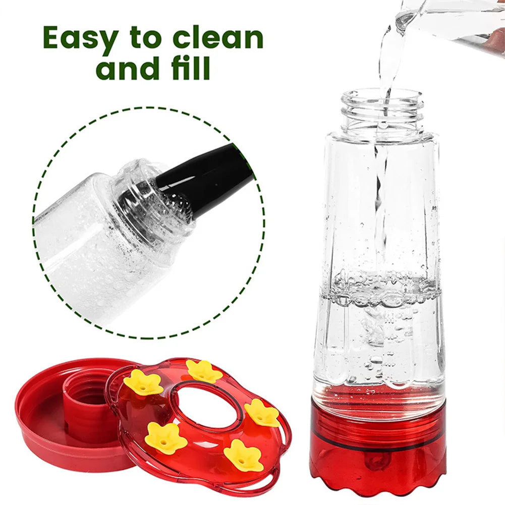 Spacious Red Hummingbird Feeder with Convenient Hook