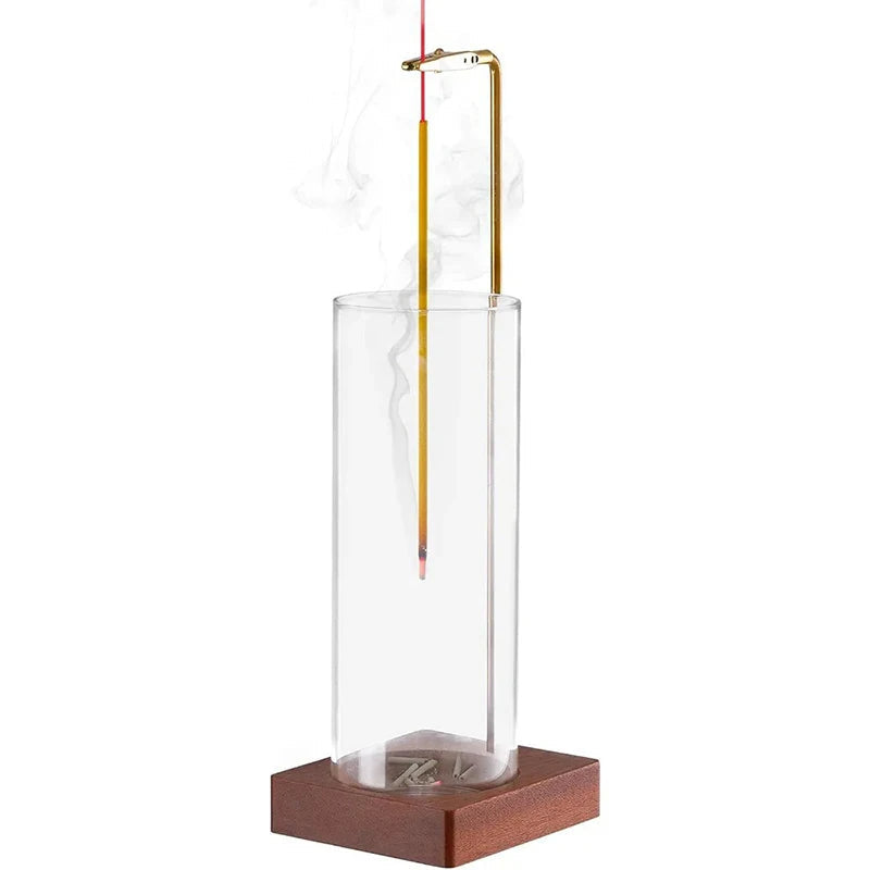 Elegant Glass Incense Stand with Detachable Ash Collector