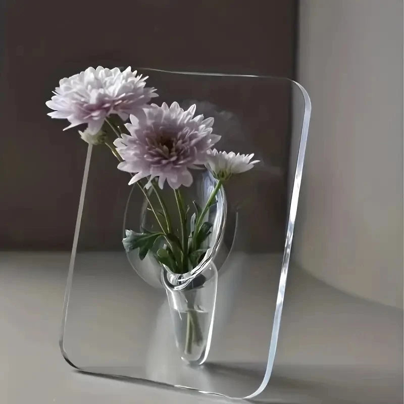 Sleek Acrylic Floral Display Frame and Vase