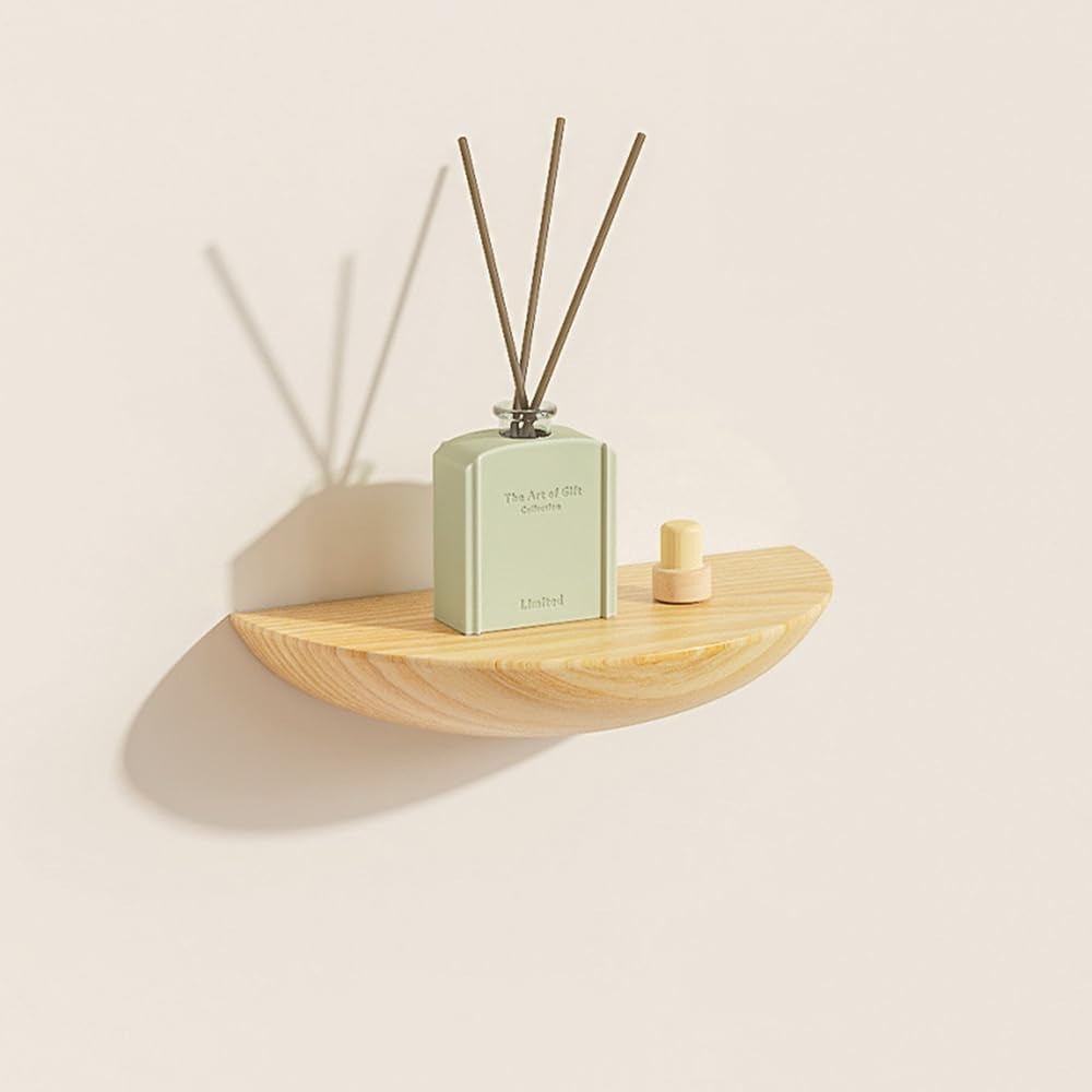Curved Wooden Wall Shelf for Stylish Storage