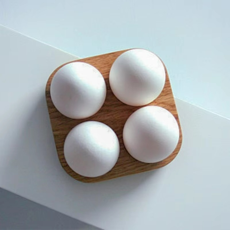 Elegant Acacia Wood Egg Organizer for Kitchen & Fridge