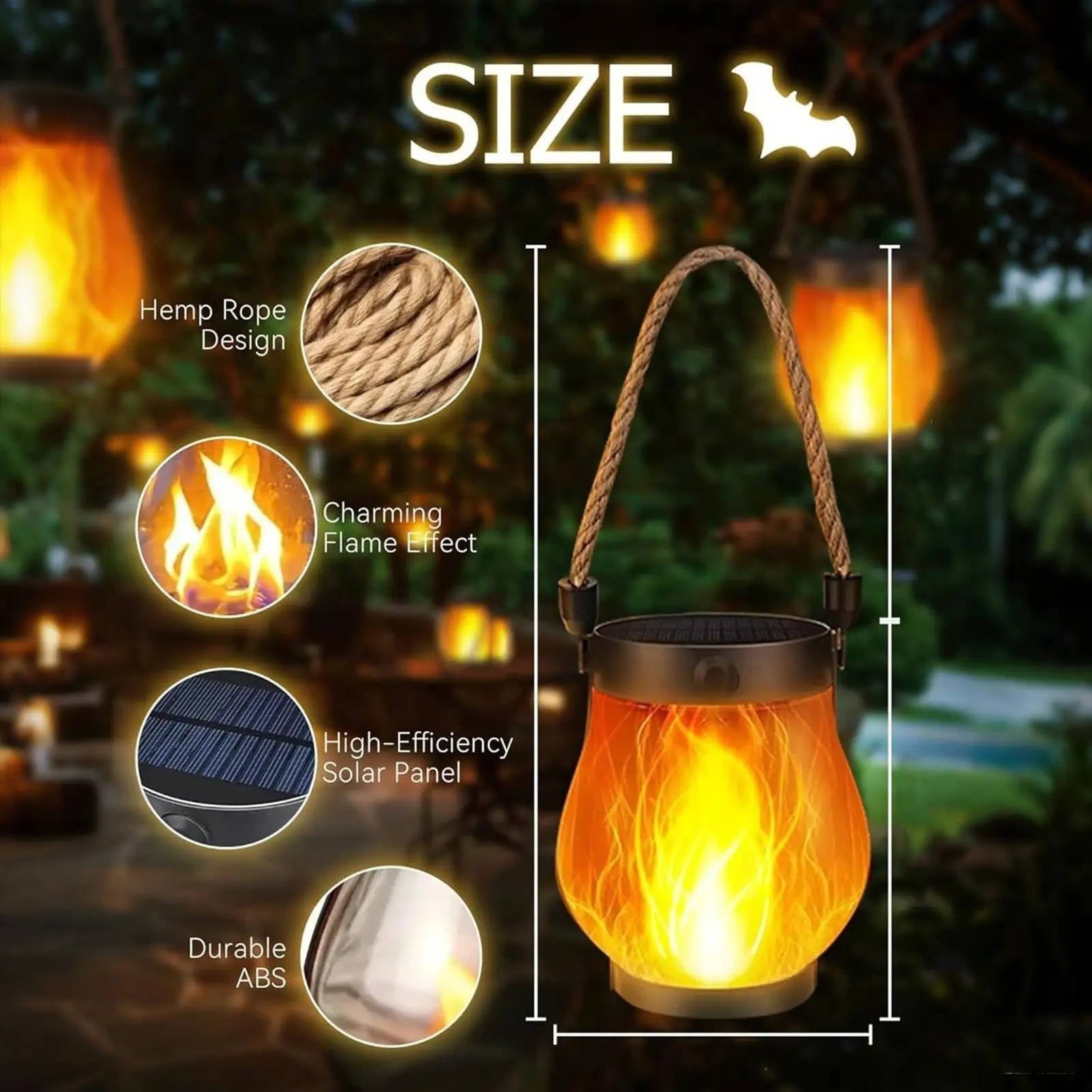 Solar-Powered Flickering Lanterns for Outdoor Ambiance