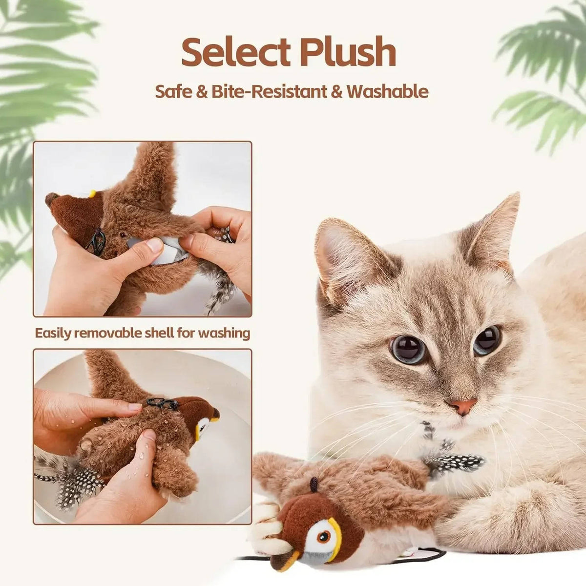 Engaging Feline Play Bird Toy