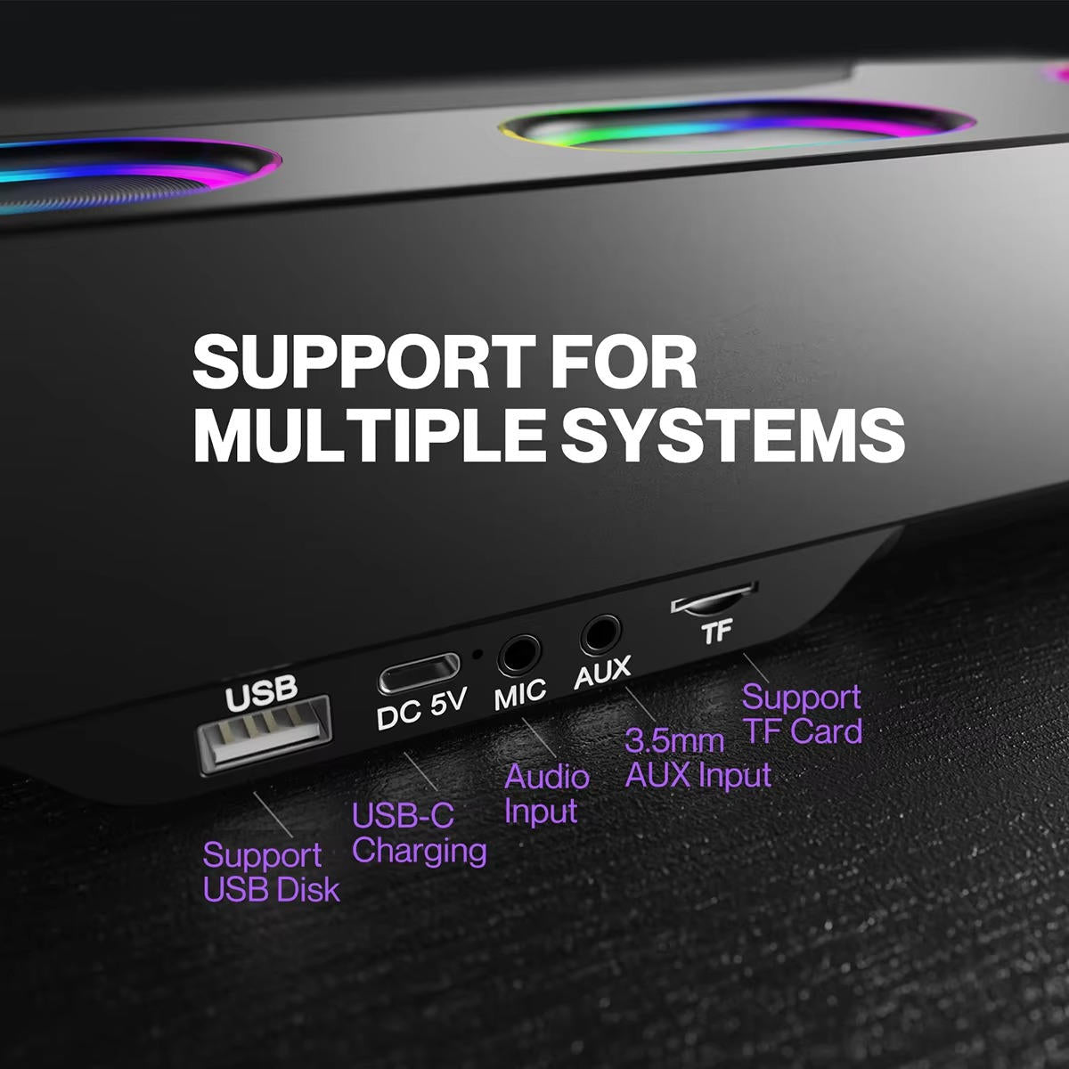RGB Wireless Speakers for Immersive Gaming Sound