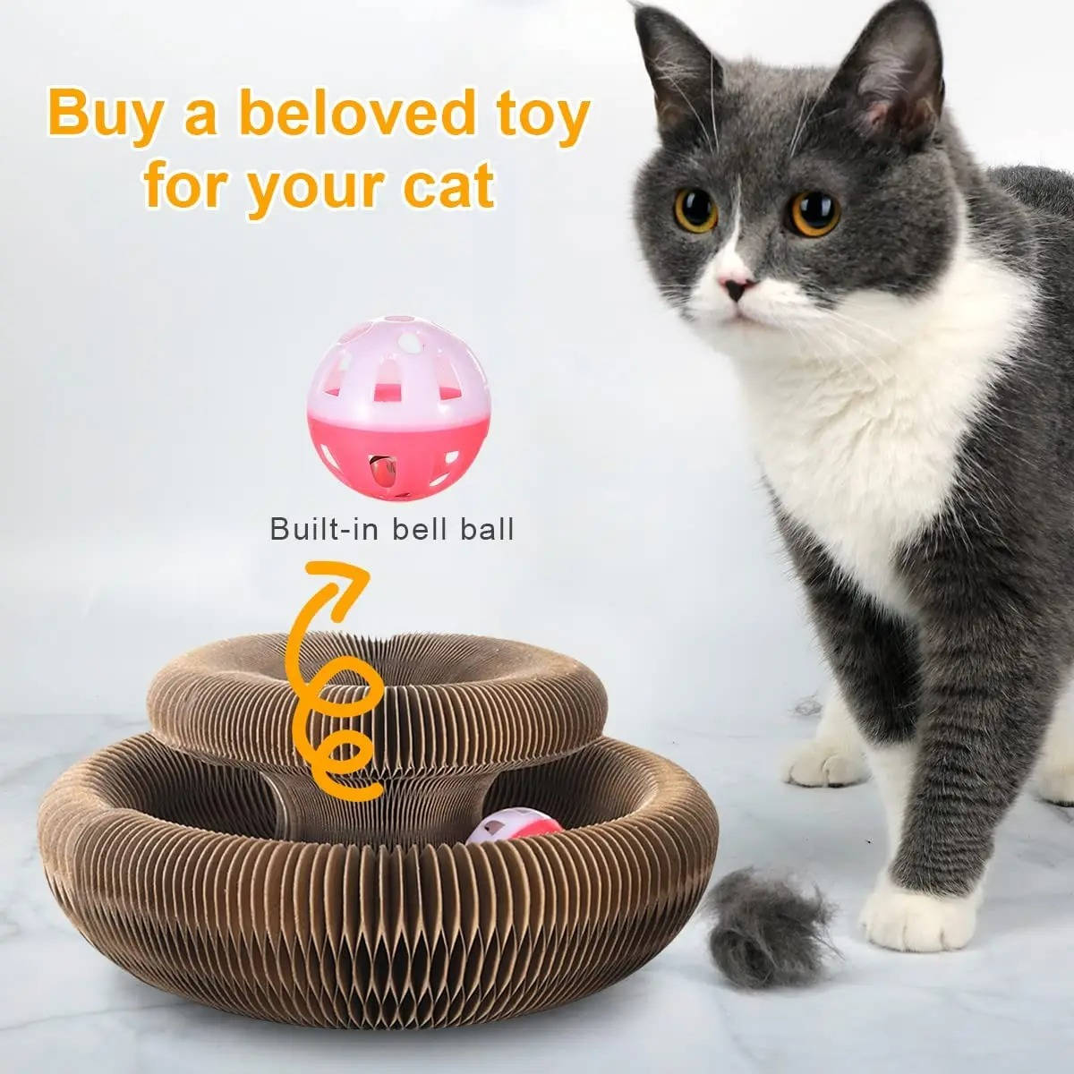 Interactive Cat Scratching Station with Rolling Ball