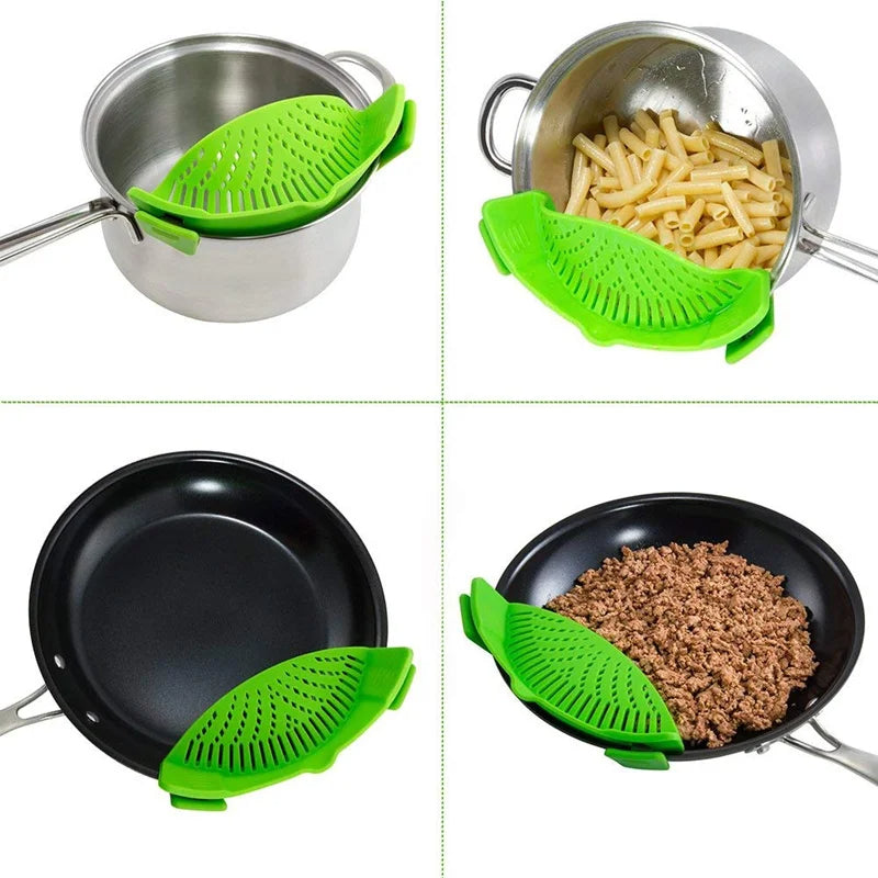 SmartClip Silicone Pot Strainer – Effortless Draining Solution