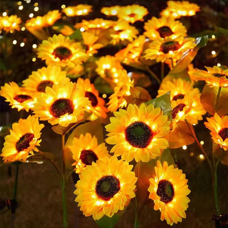 Solar-Powered Decorative Sunflower Lights for Outdoors