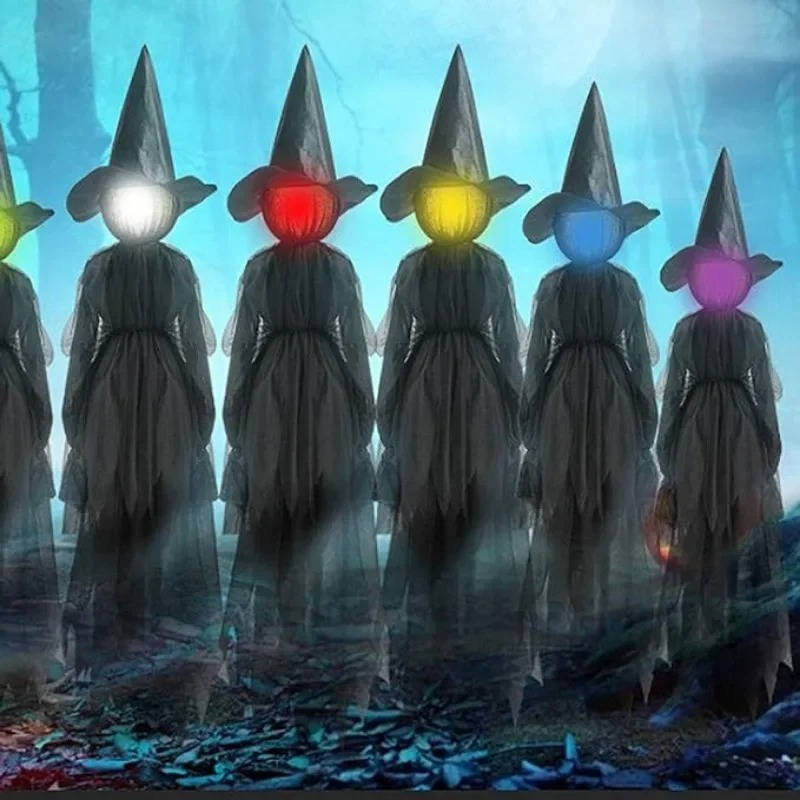 Set of 3 Spooky Interactive Witch Decorations for Halloween