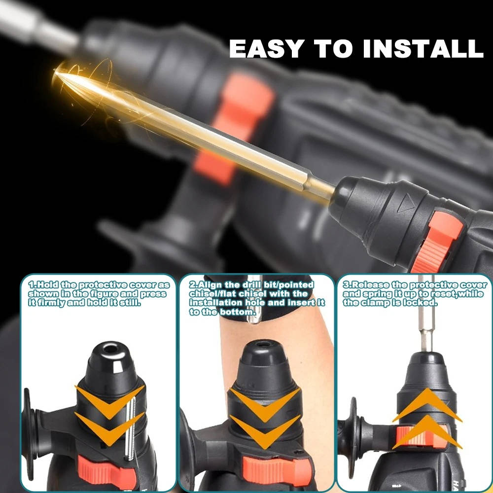 PowerMax Cordless Rotary Hammer Drill with 900 RPM Speed