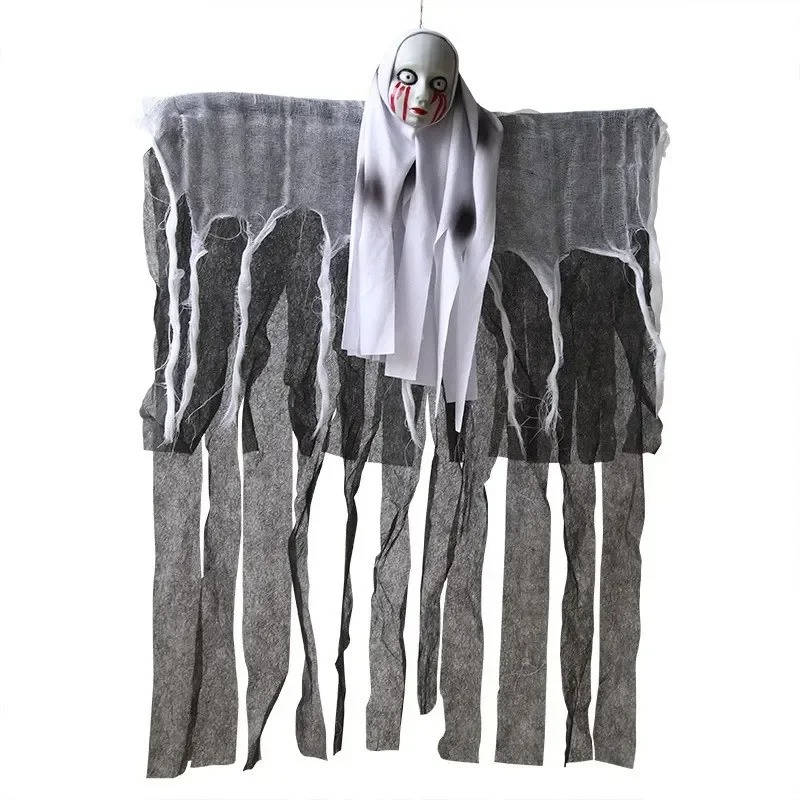 Chilling Hanging Specter Decorations with Skull Faces