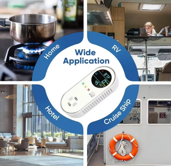 HomeSafe Carbon Monoxide & Gas Safety Monitor – Plug-In CO & Gas Detector with Temperature & Humidity Readings