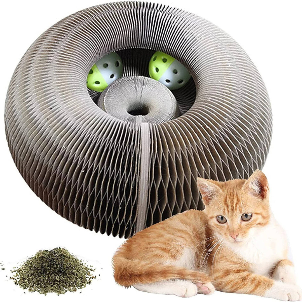 Interactive Cat Scratching Station with Rolling Ball